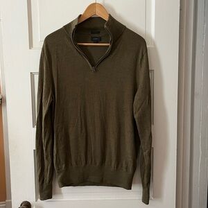 J. Crew Men's Zip-Up Sweater in Olive SLIM FIT